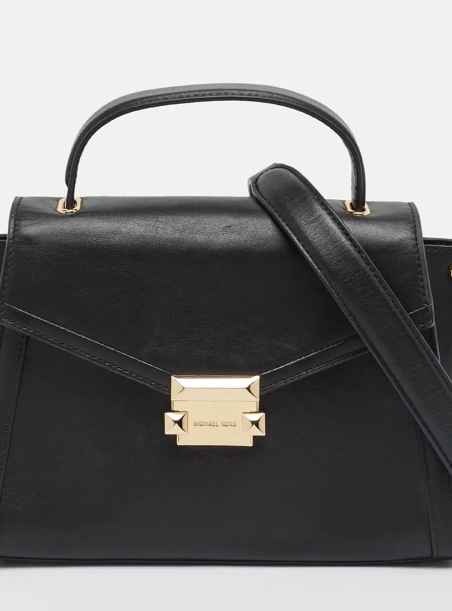 Michael Kors Whitney Black Leather Top Handle Bag