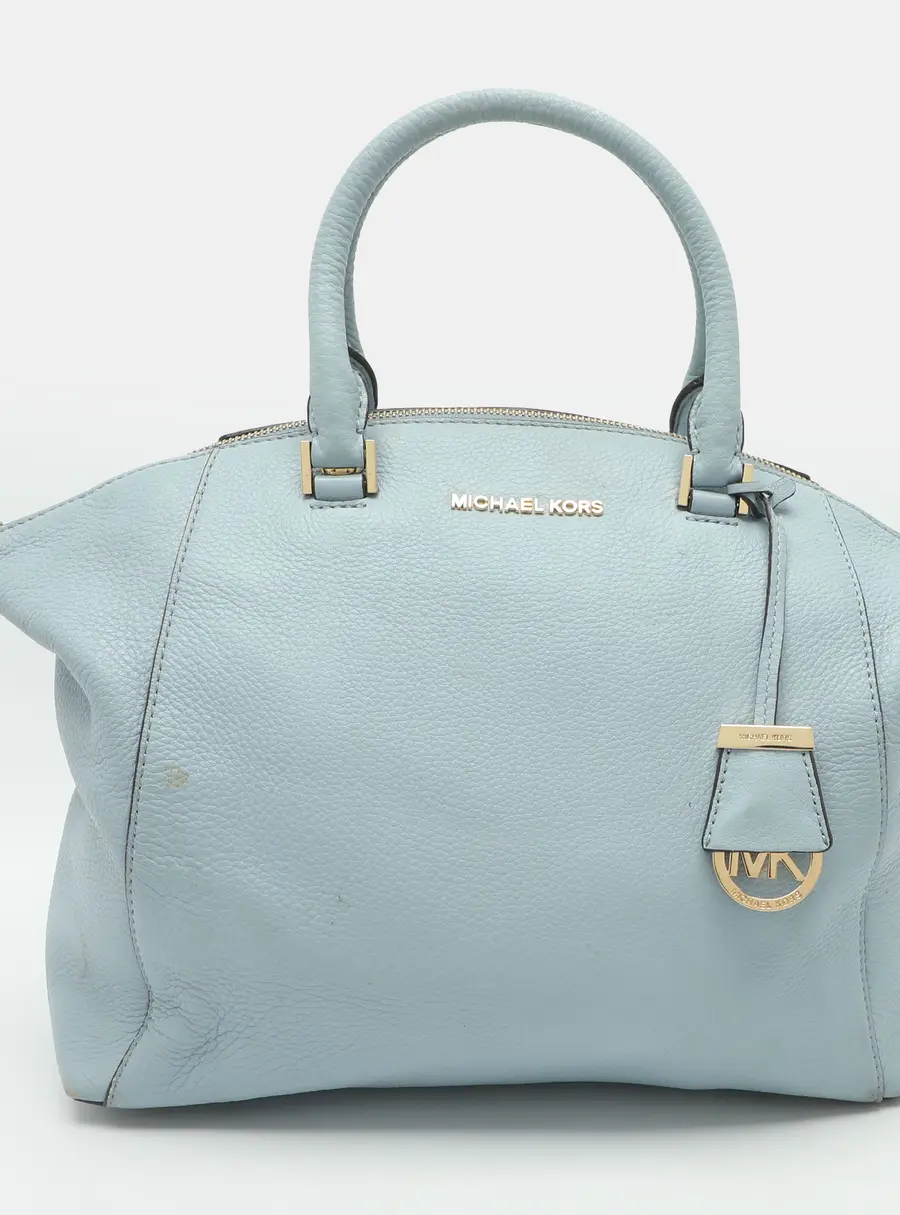 Michael Kors Riley Large Blue Leather Satchel