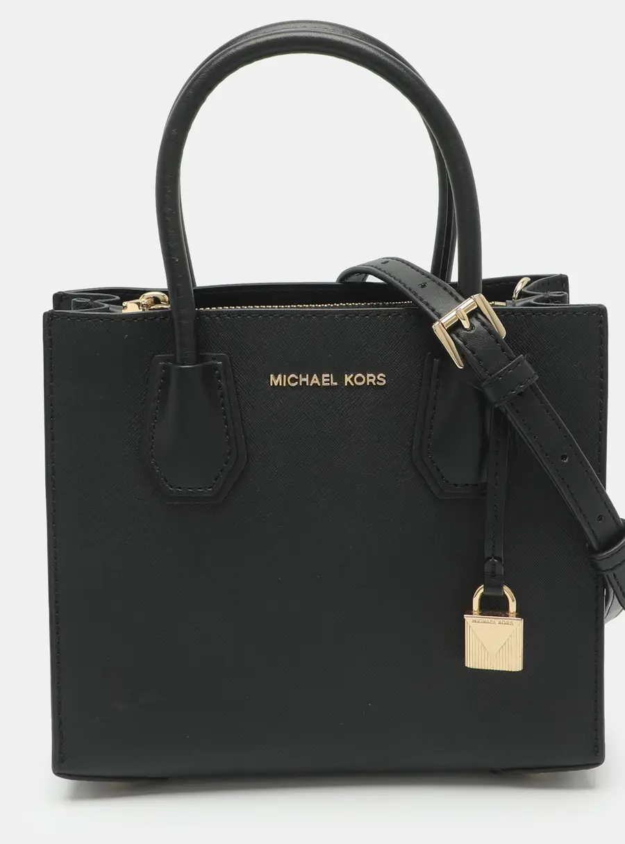 Michael Kors Mercer Medium Black Leather Tote