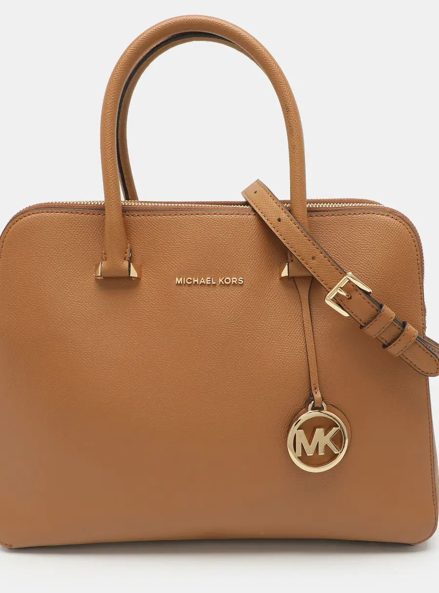 Michael Kors Houston Medium Brown Leather Satchel