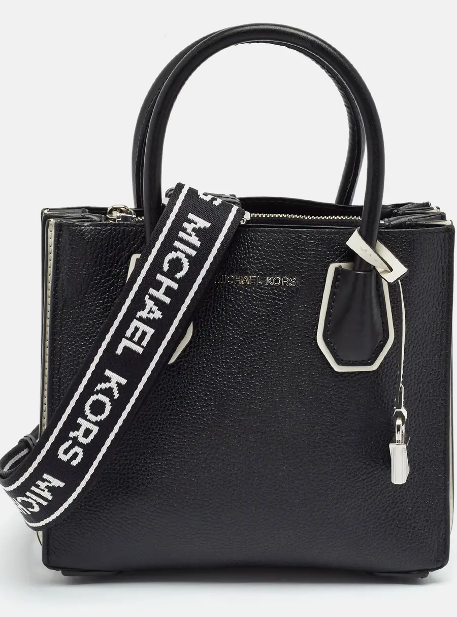Michael Kors Mercer Medium Black/White Leather Tote