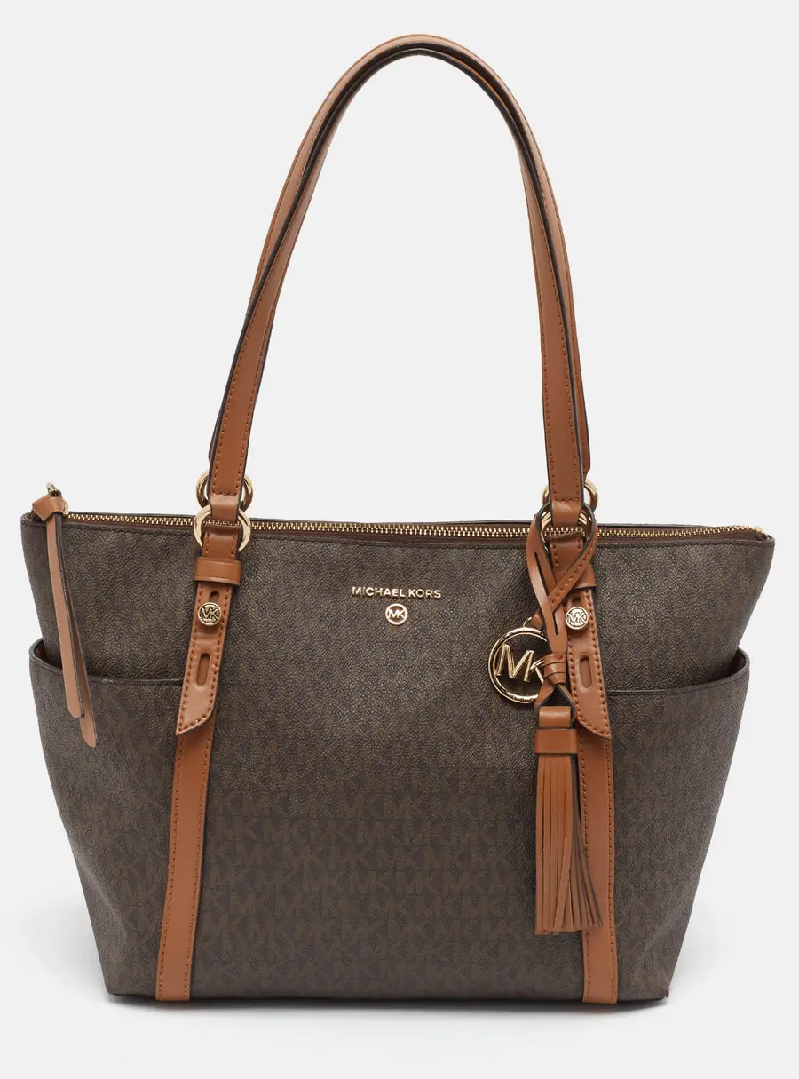 Michael Kors Sullivan Medium Signature Coated Canvas and Leather Tote