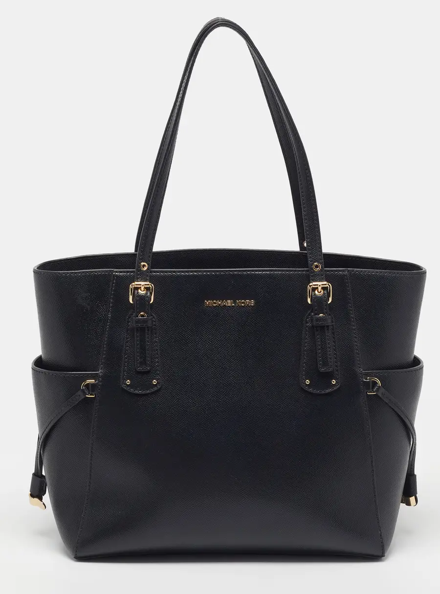 Michael Kors Voyager E/W Black Leather Tote