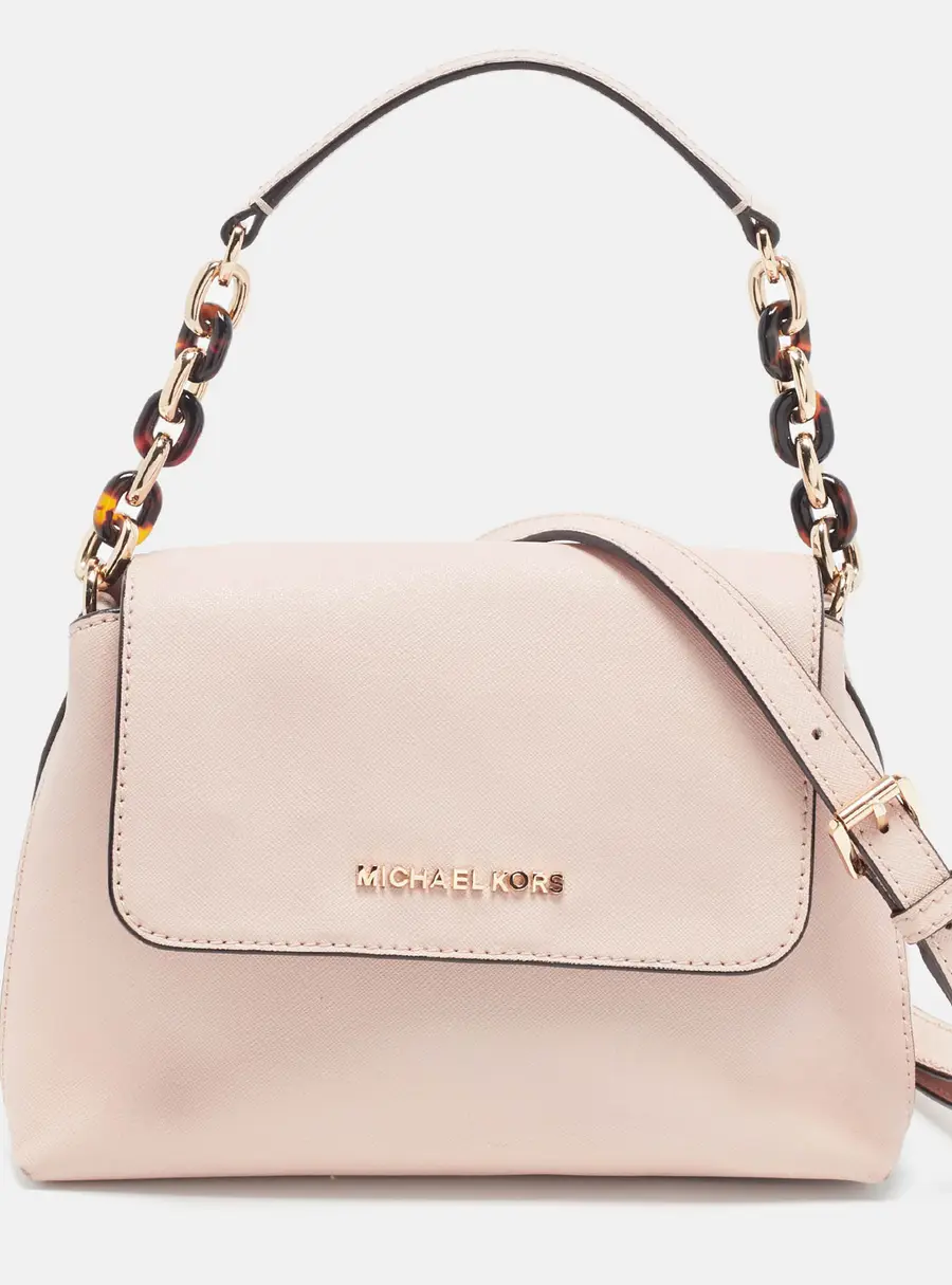 Michael Kors Sofia Beige Saffiano Leather Top Handle Bag