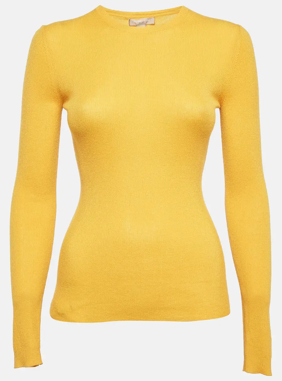 Michael Kors Lemon Yellow Cashmere Knit Jumper S