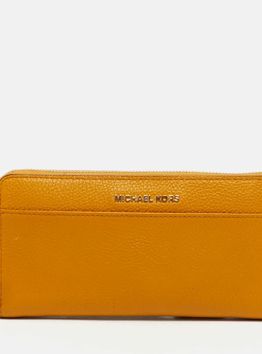 Michael Kors Yellow Leather Zip Around Wallet