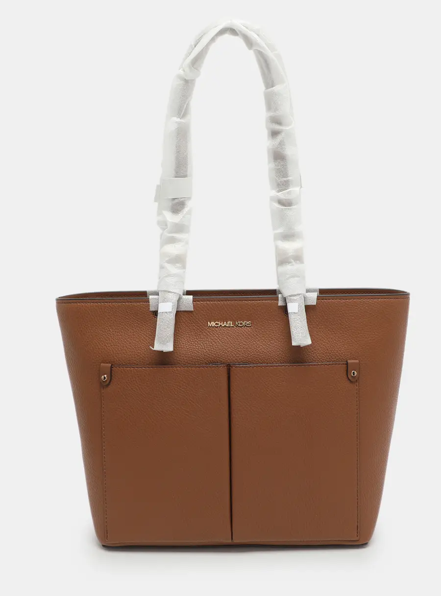 Michael Kors Jet Set Travel Medium Brown Double Pocket Tote