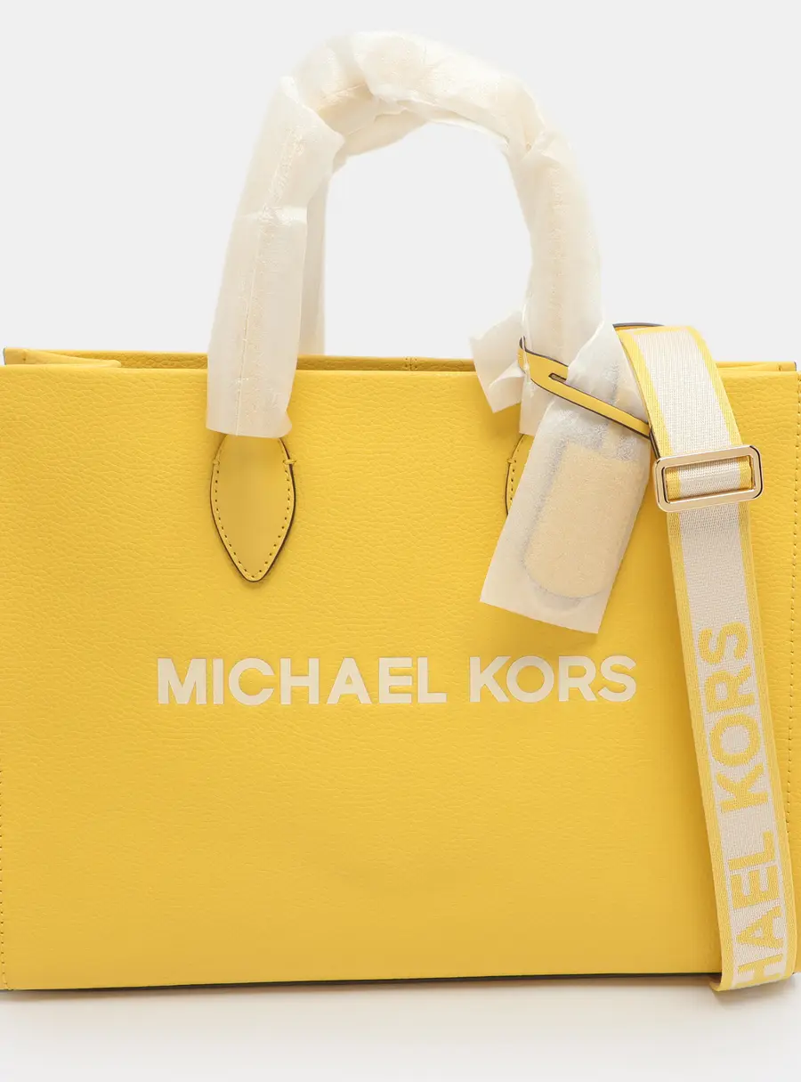 Michael Kors Mirella EW Medium Yellow Leather Tote
