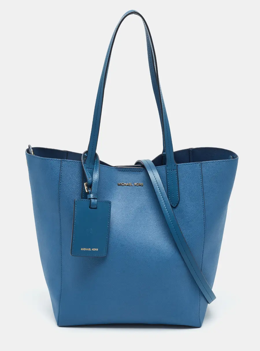 Michael Kors Penny Light Blue Leather Shopper Tote