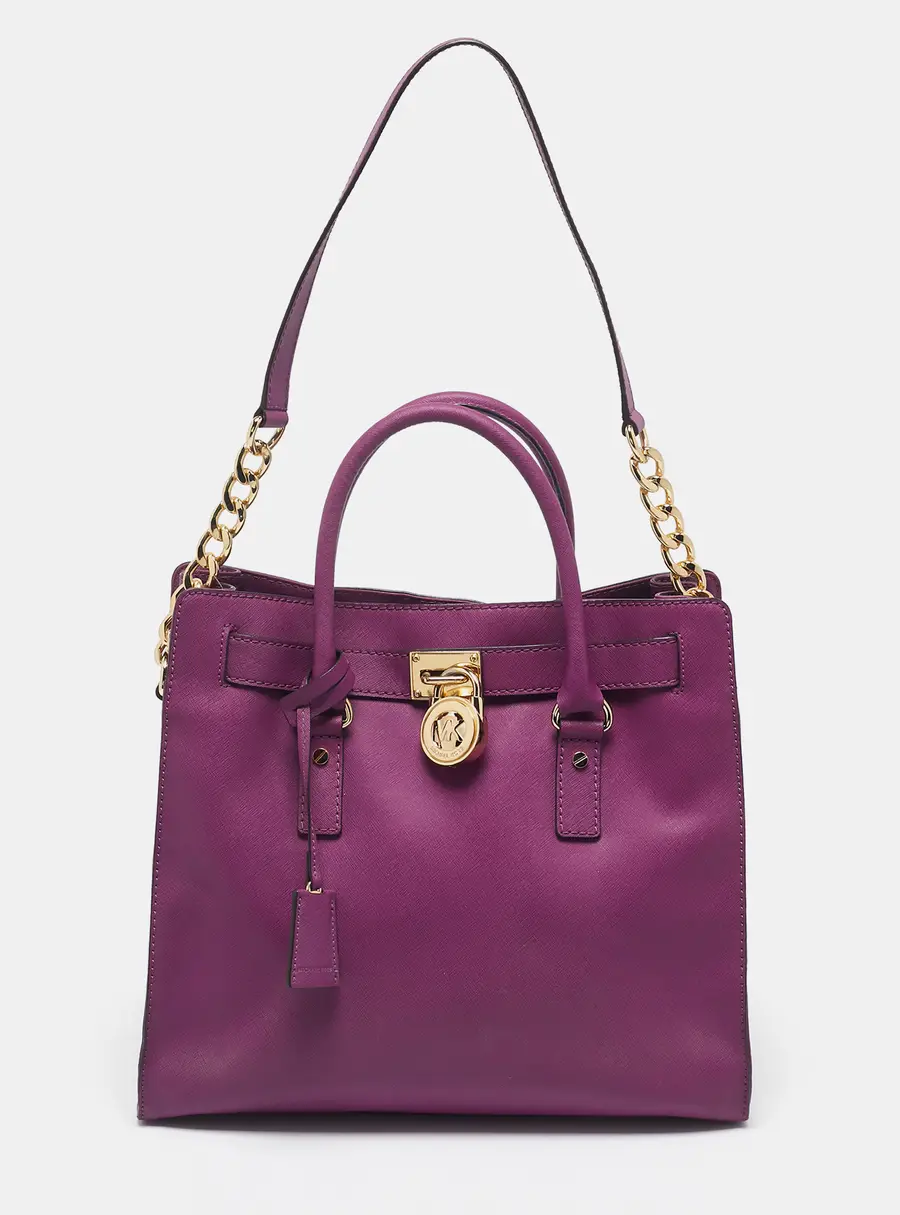 MICHAEL Michael Kors Purple Leather Large Hamilton North South Tote
