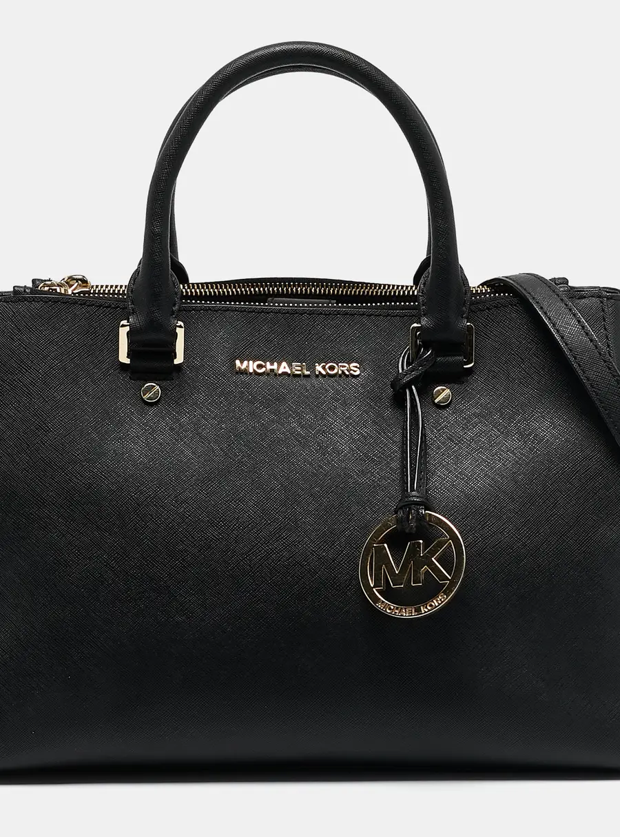 MICHAEL Michael Kors Sutton Black Leather Tote Bag