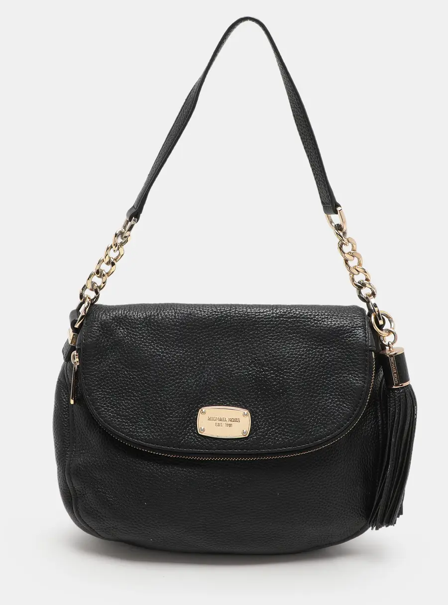 MICHAEL Michael Kors Black Leather Bedford Tassel Crossbody Bag