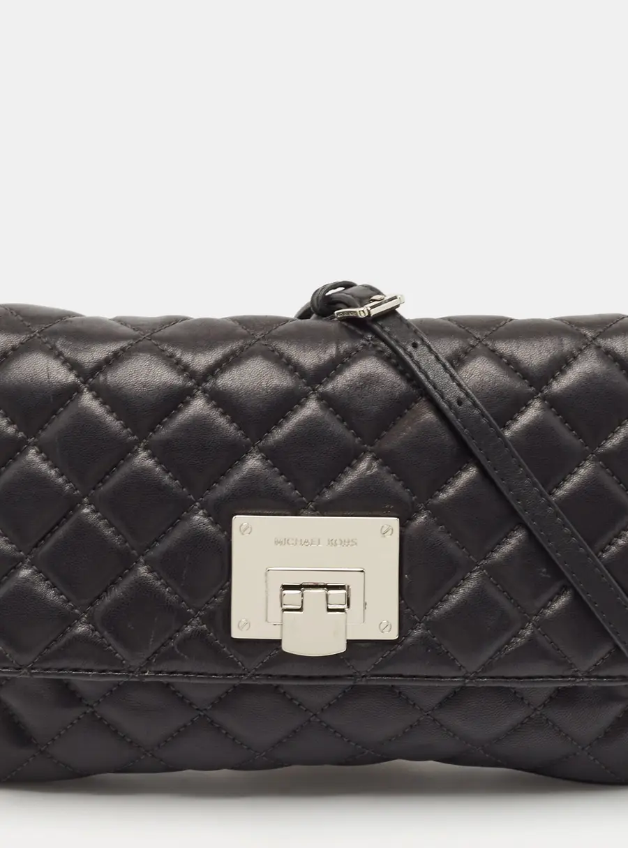 MICHAEL Michael Kors Black Quilted Leather Crossbody Bag