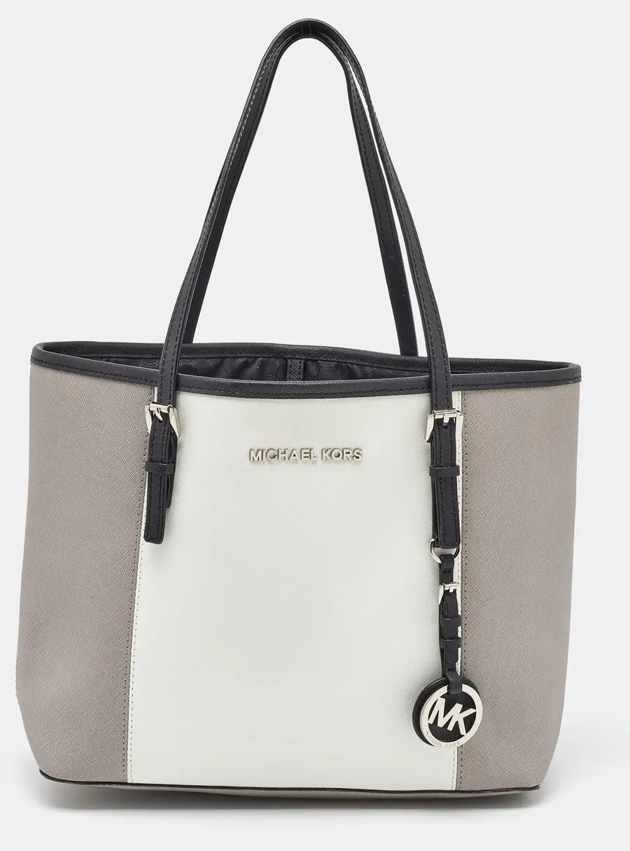 MICHAEL Michael Kors Large Grey Saffiano Leather Tote Bag