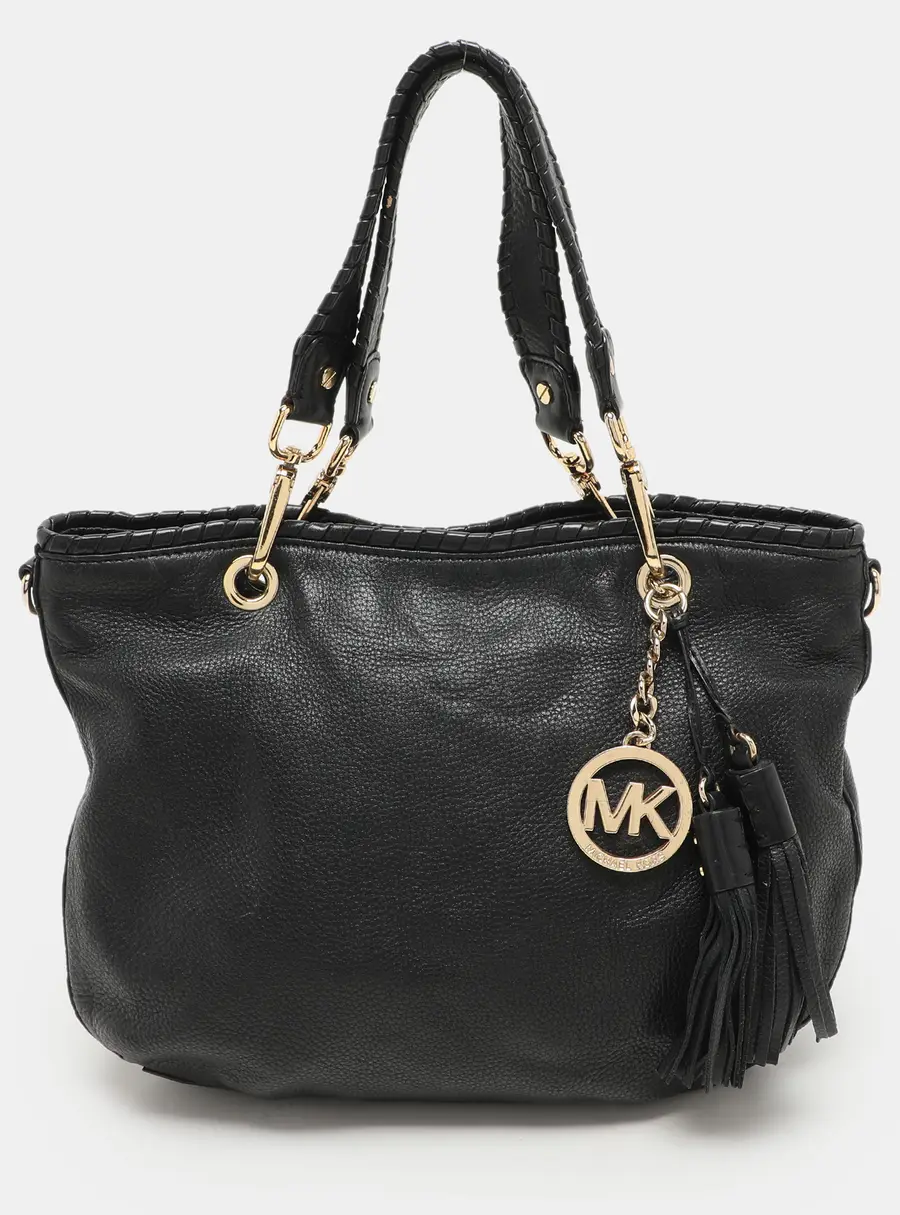 MICHAEL Michael Kors Black Leather Tassel Satchel