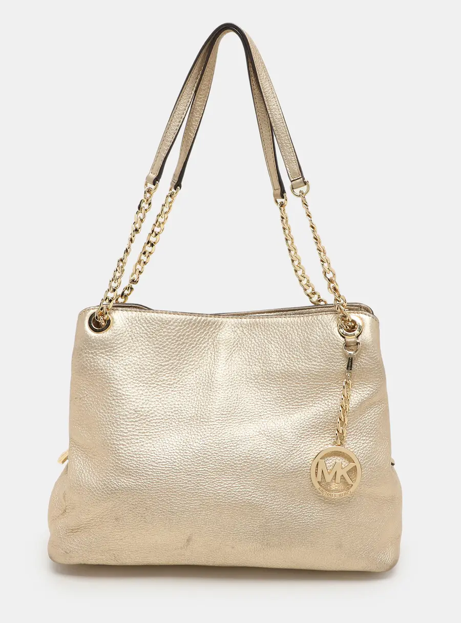 MICHAEL Michael Kors Gold Leather Jet Set Chain Tote