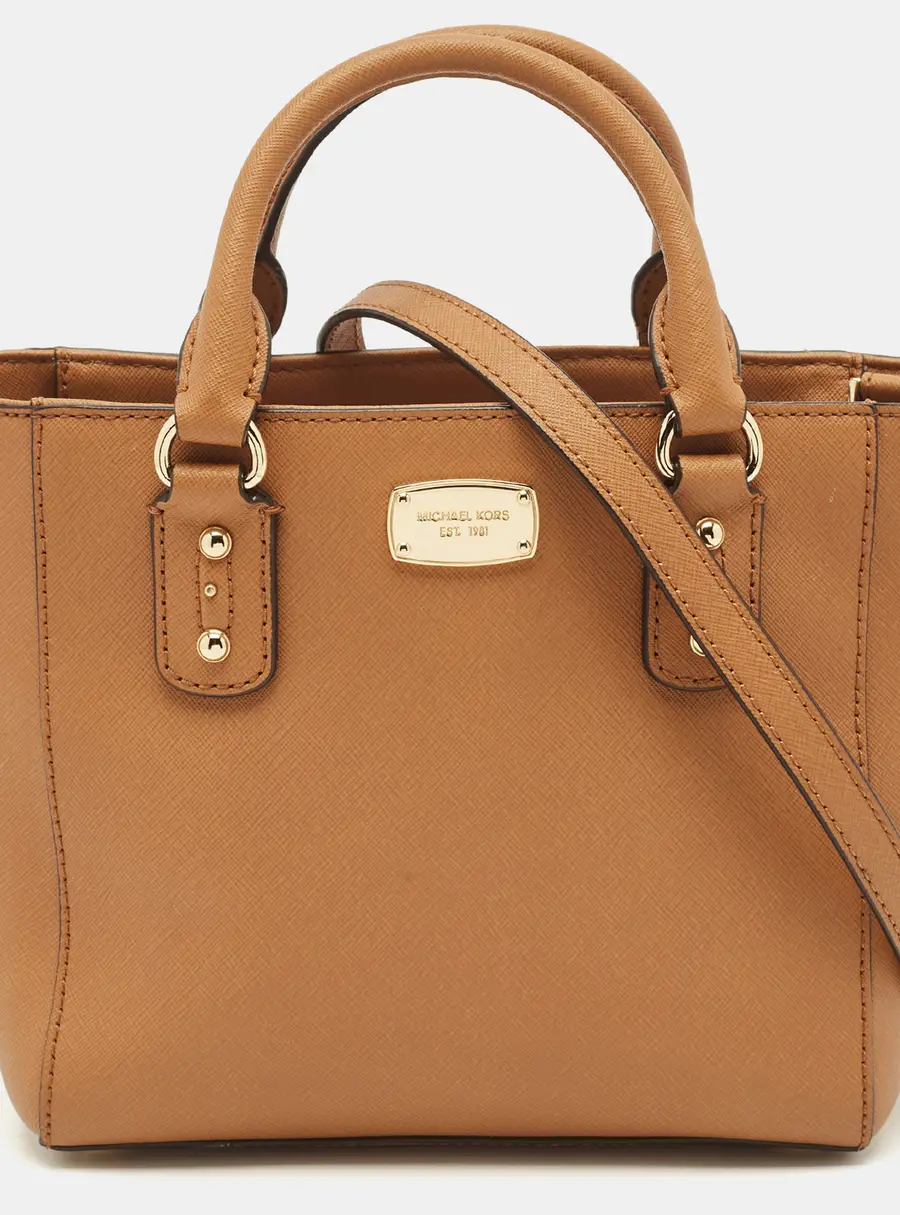 MICHAEL Michael Kors Brown Saffiano Leather Mini Kellen Tote