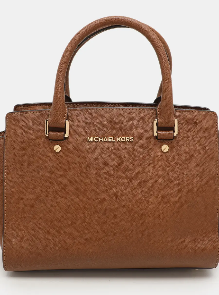 MICHAEL Michael Kors Brown Leather Medium Selma Satchel