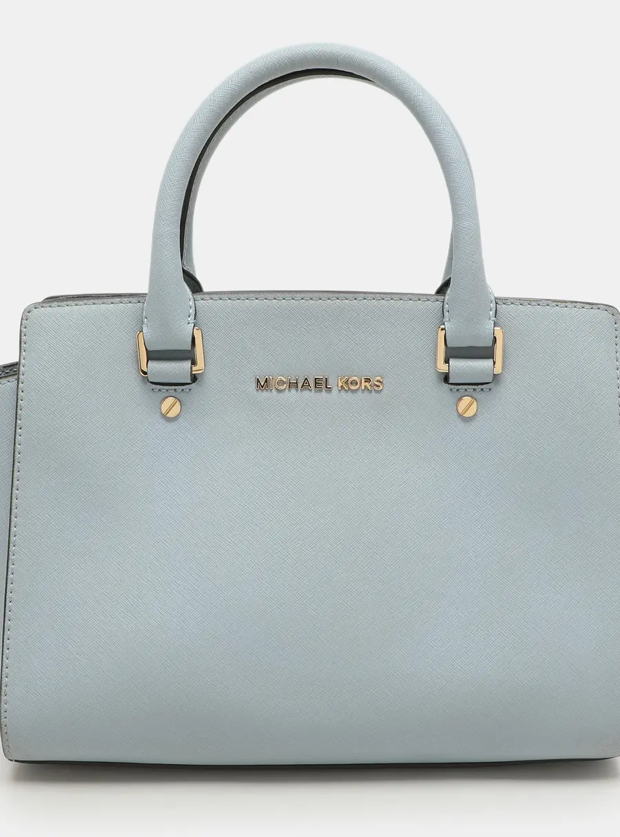 MICHAEL Michael Kors Selma Medium Blue Leather Satchel