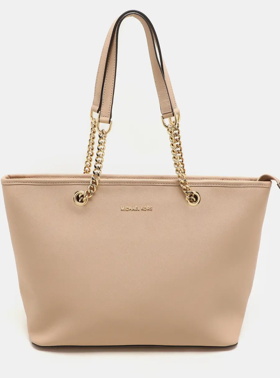 MICHAEL Michael Kors Jet Set Travel Beige Leather Tote Bag
