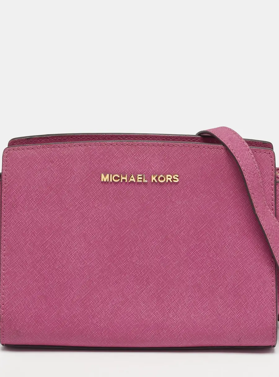 MICHAEL Michael Kors Selma Small Fuchsia Leather Crossbody Bag