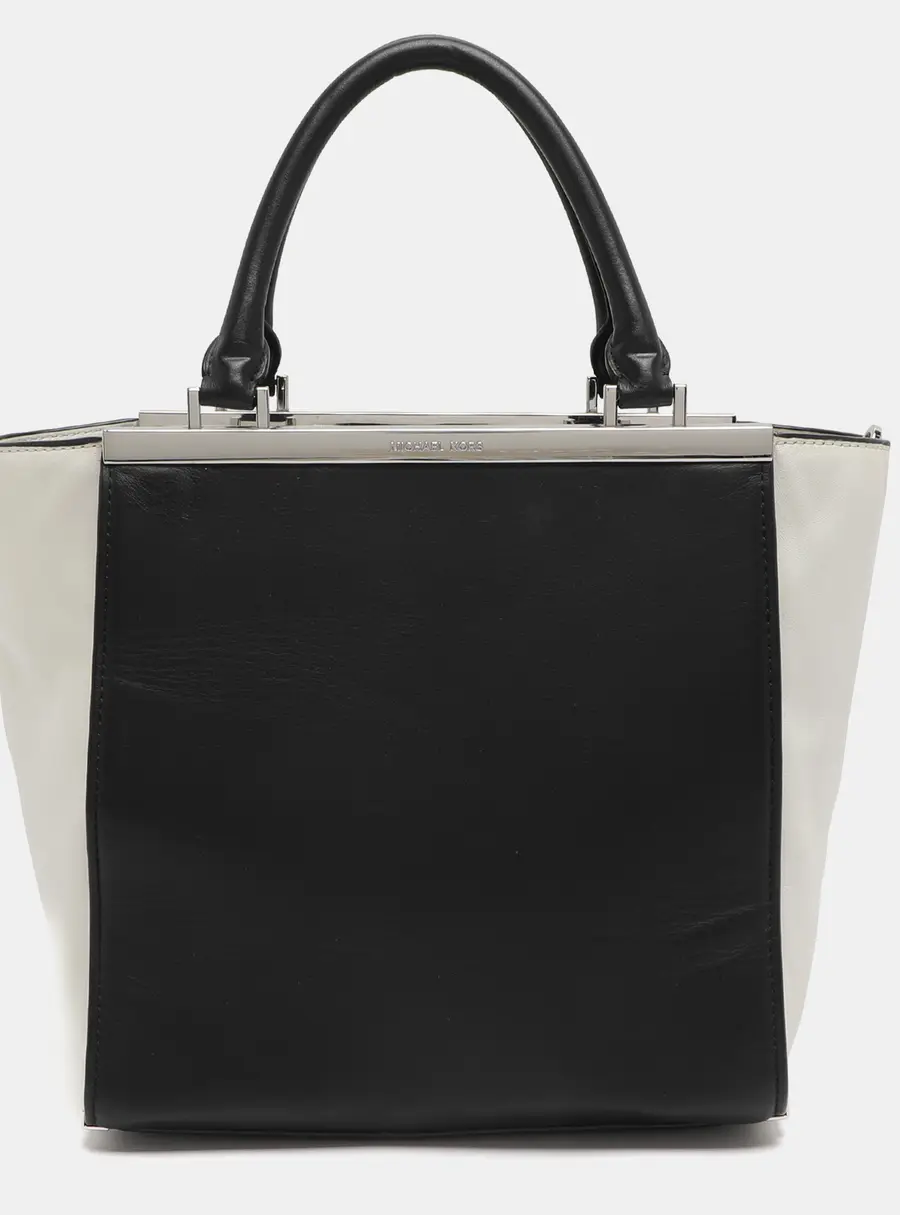 MICHAEL Michael Kors Lana Black/White Leather Shopper Tote