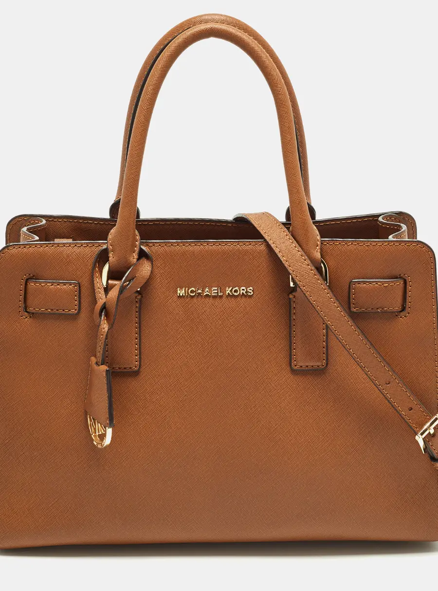 MICHAEL Michael Kors East West Dillon Medium Brown Saffiano Leather Tote