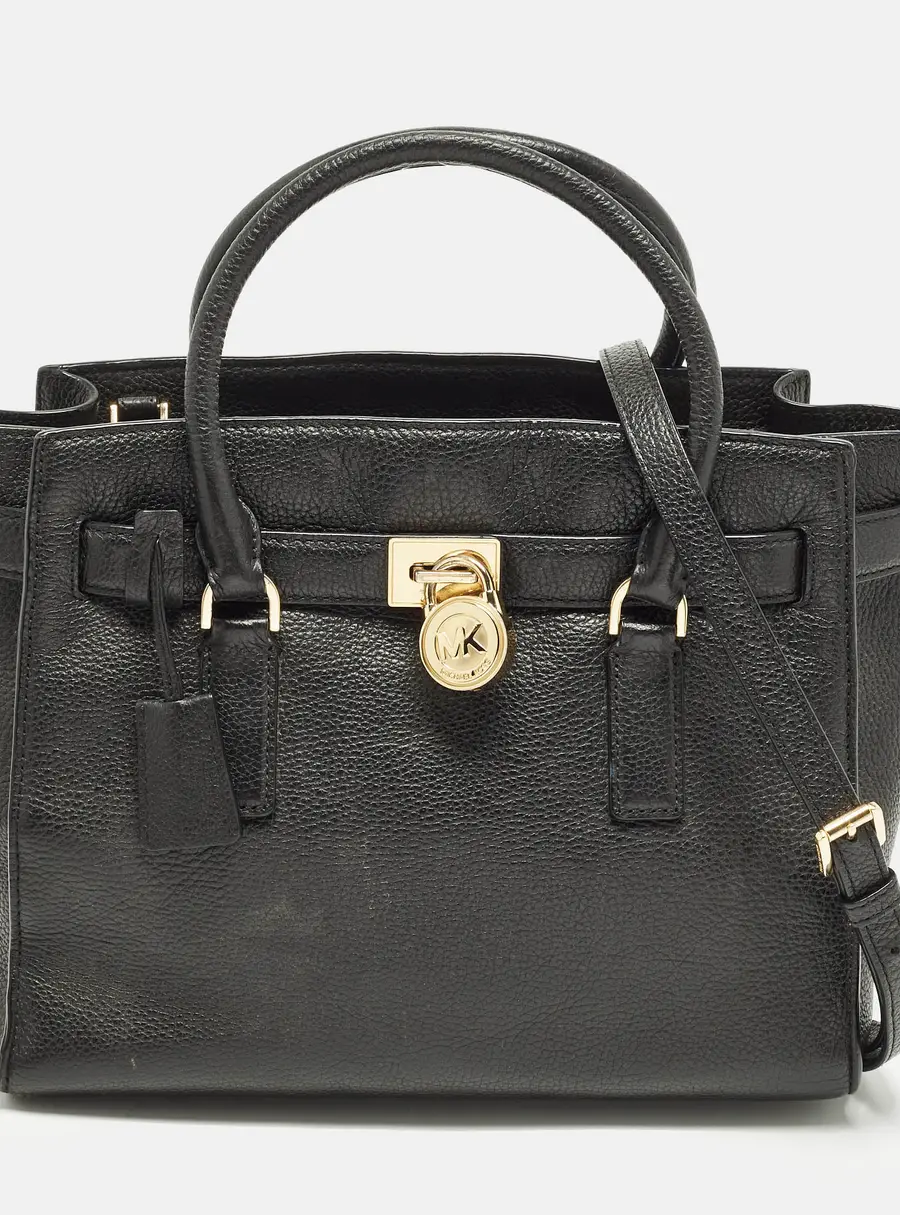 MICHAEL Michael Kors Hamilton Black Leather Satchel