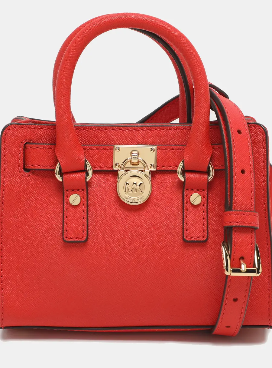 MICHAEL Michael Kors Hamilton Mini Orange Saffiano Leather Crossbody Bag