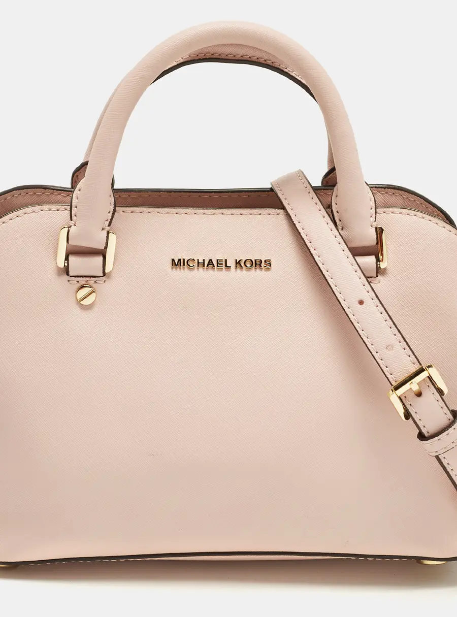 MICHAEL Michael Kors Idina Small Pink Saffiano Leather Satchel
