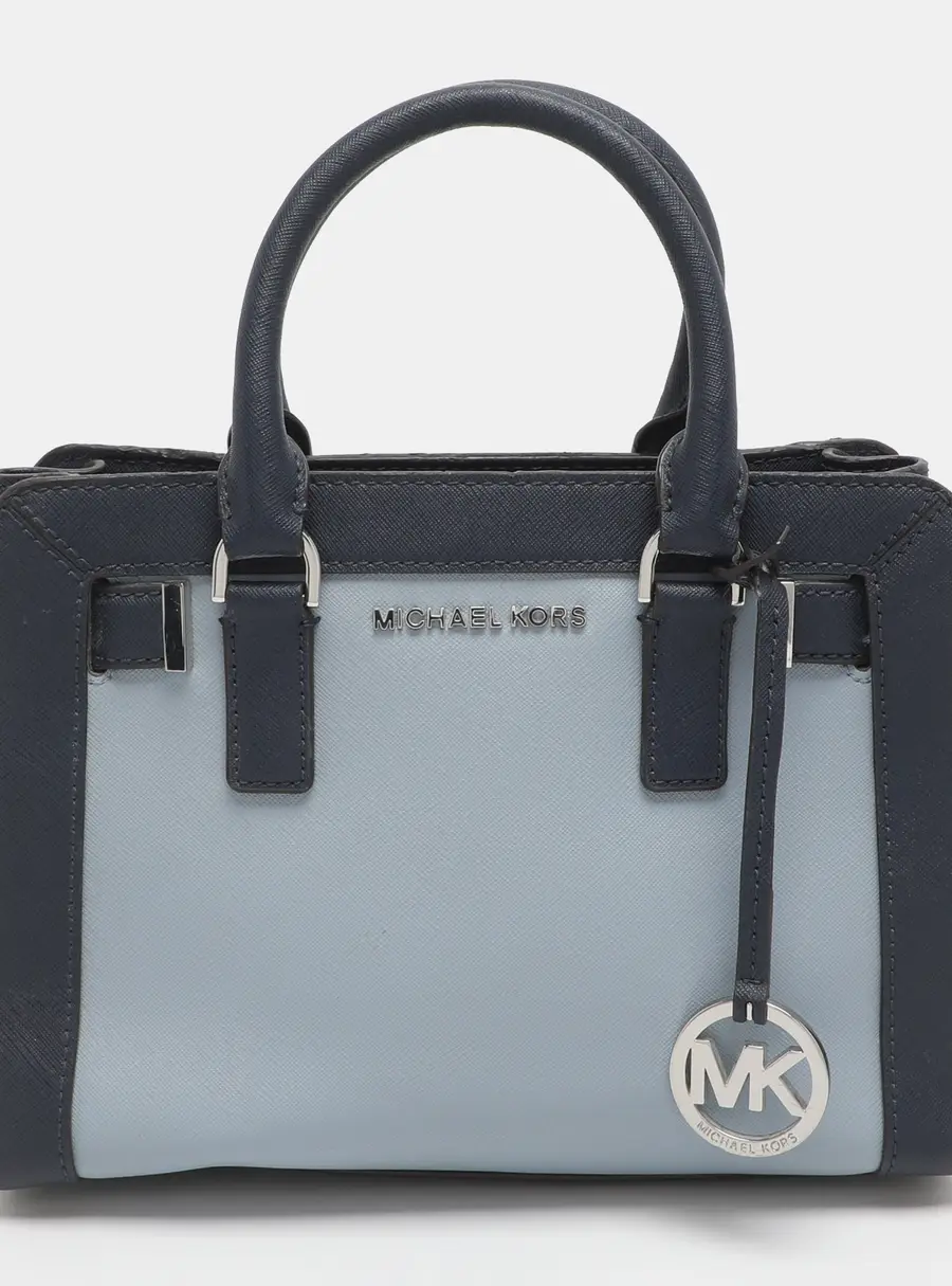 MICHAEL Michael Kors Dillon Small Two Tone Blue Leather Satchel