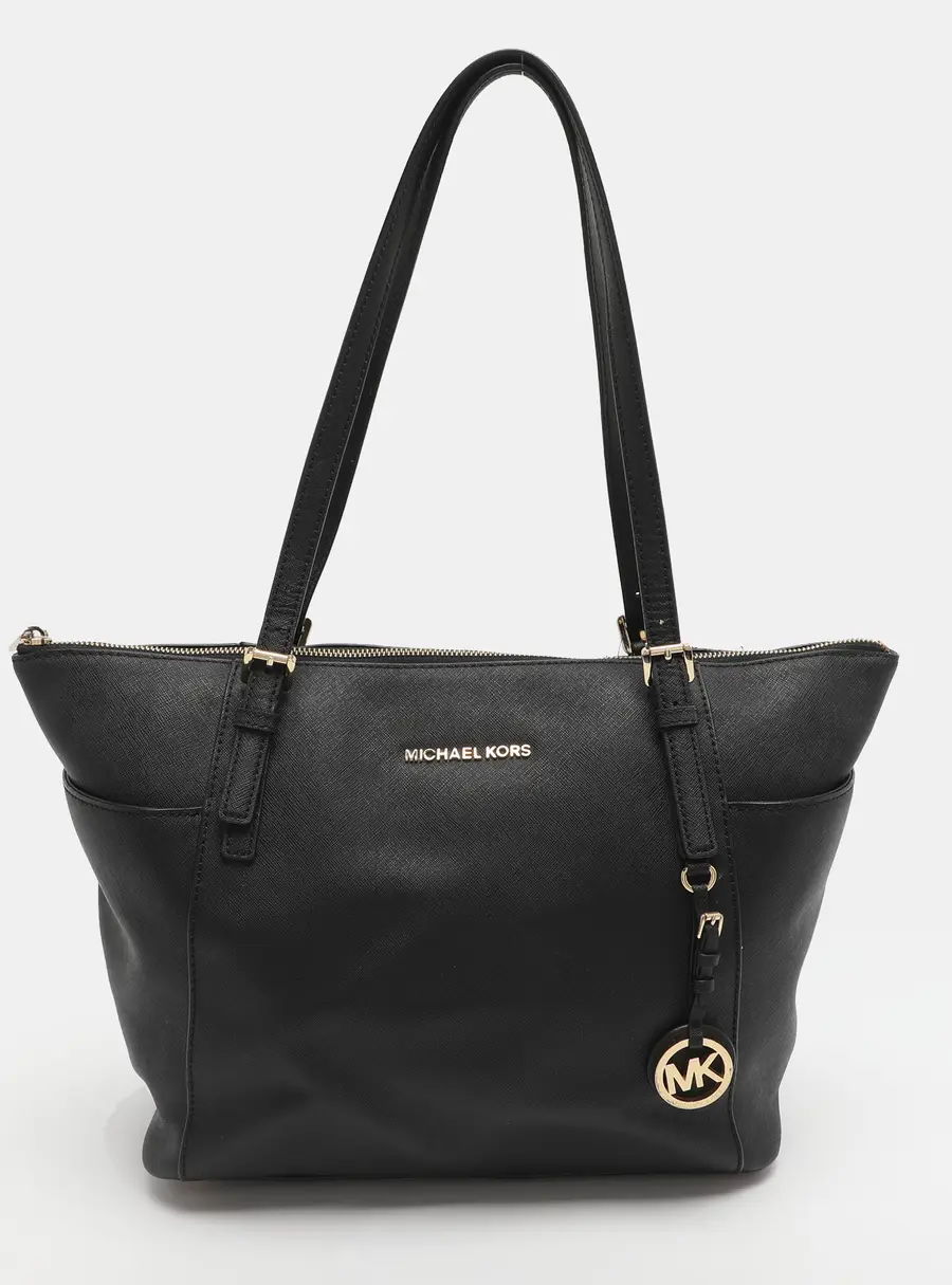 MICHAEL Michael Kors  Jet Set Large Navy Blue Leather Zip Tote