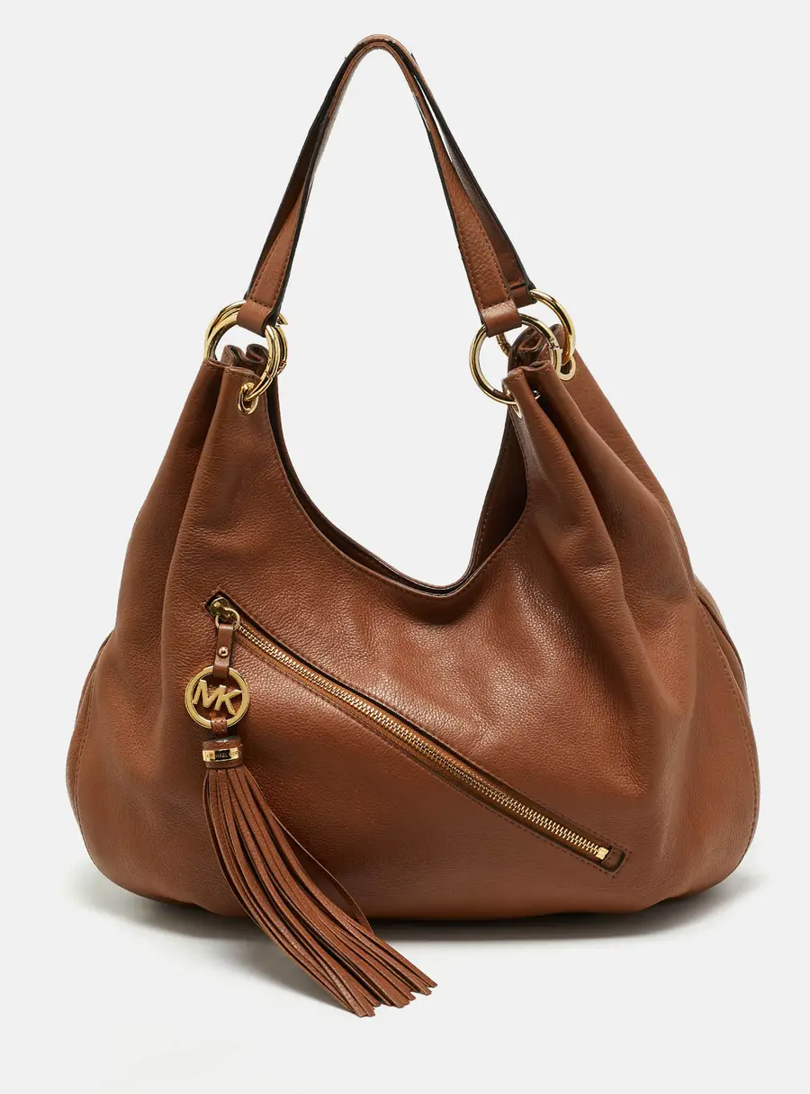 MICHAEL Michael Kors Tassel Brown Leather Hobo