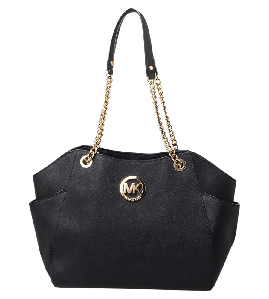 MICHAEL Michael Kors Jet Set Black Leather Tote Bag