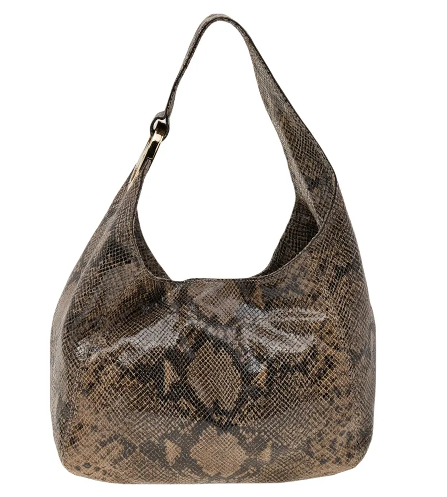 MICHAEL Michael Kors Brown Python Embossed Leather Hobos