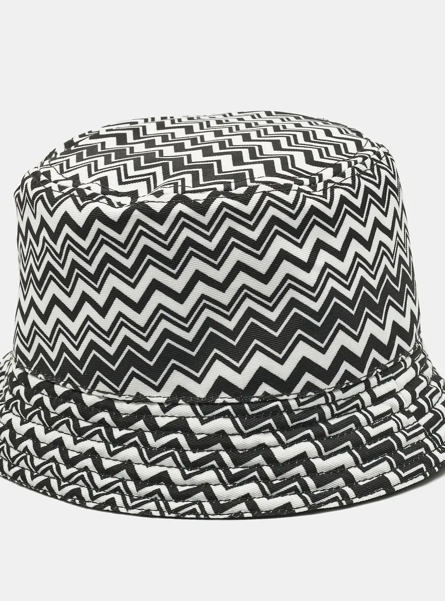 Missoni Black/White Zig Zag Synthetic Bucket Hat
