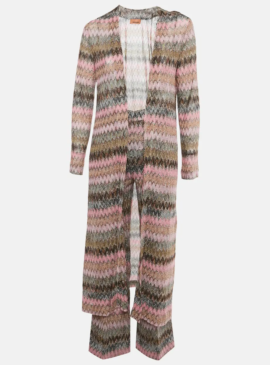 Missoni Pink Zig Zag Lurex Knit Set S
