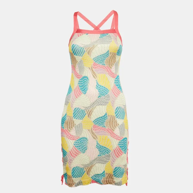 Missoni Sport Pink Patterned Knit Lace-Up Mini Dress S
