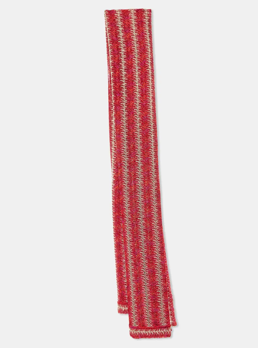 Missoni Red/Pink Textured Lurex Knit Stole