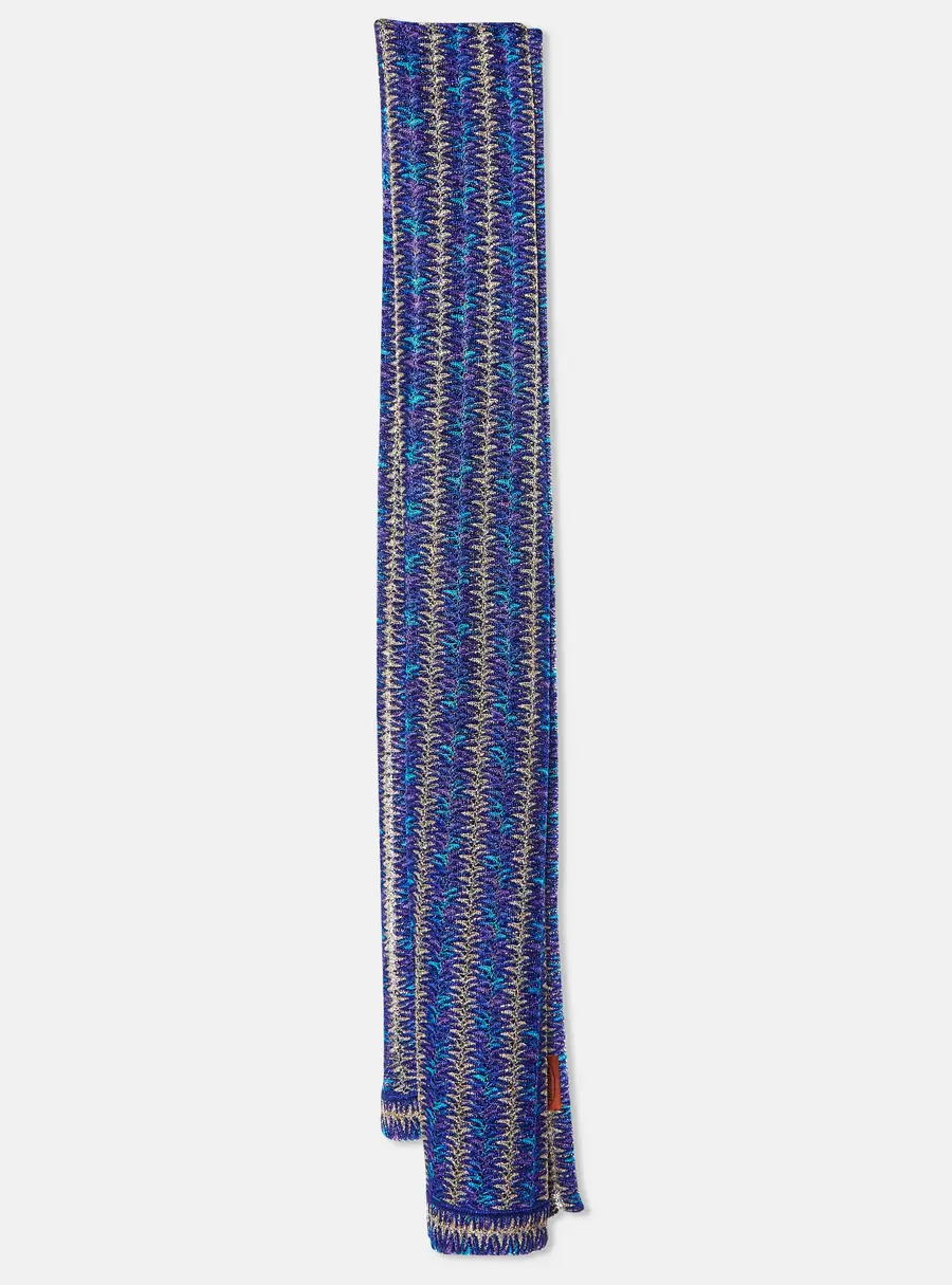Missoni Blue/Purple Textured Lurex Knit Stole