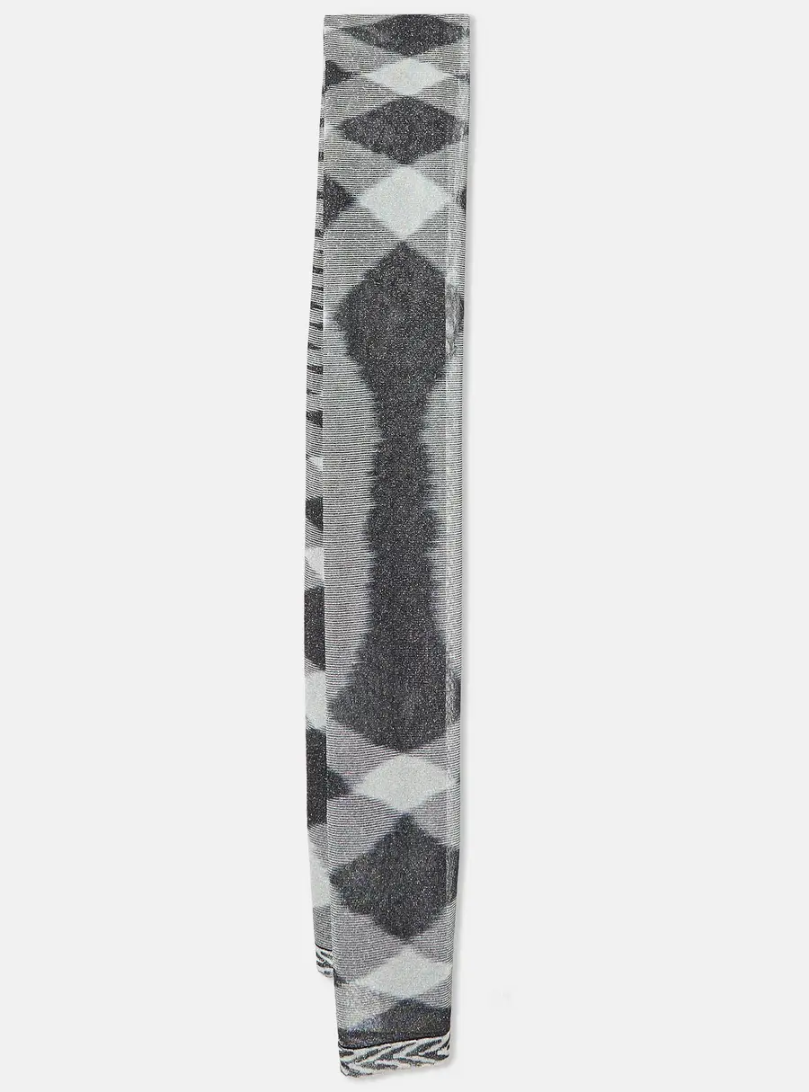 Missoni Monochrome Diamond Pattern Lurex Knit Stole