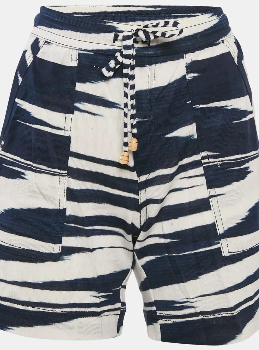 Missoni Blue/White Patterned Knit Drawstring Short XL