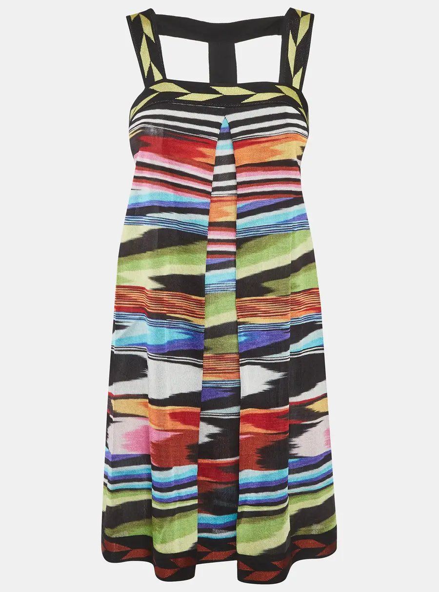 Missoni Multicolour Stripe Knit Strappy Mini Dress S