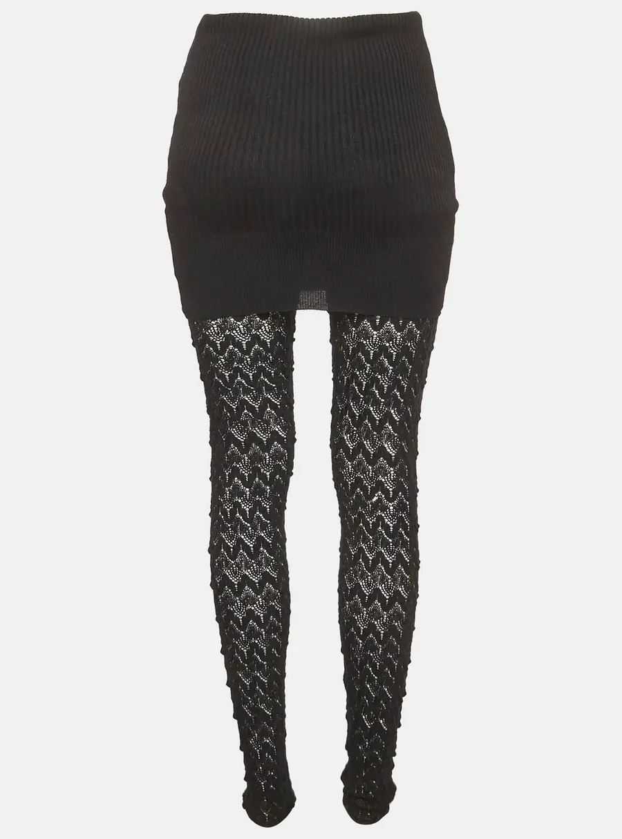 Missoni Black Stretch Knit Sheer Trousers S