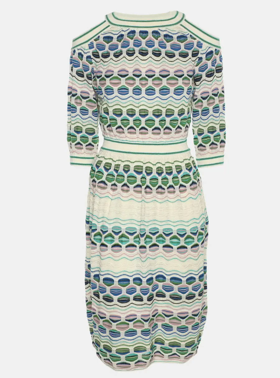M Missoni Multicolor Knit Cut Out Shoulder Dress S