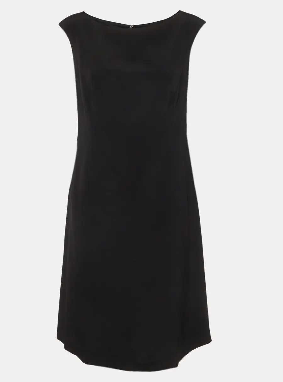 Escada Black Silk Sleeveless Midi Dress S
