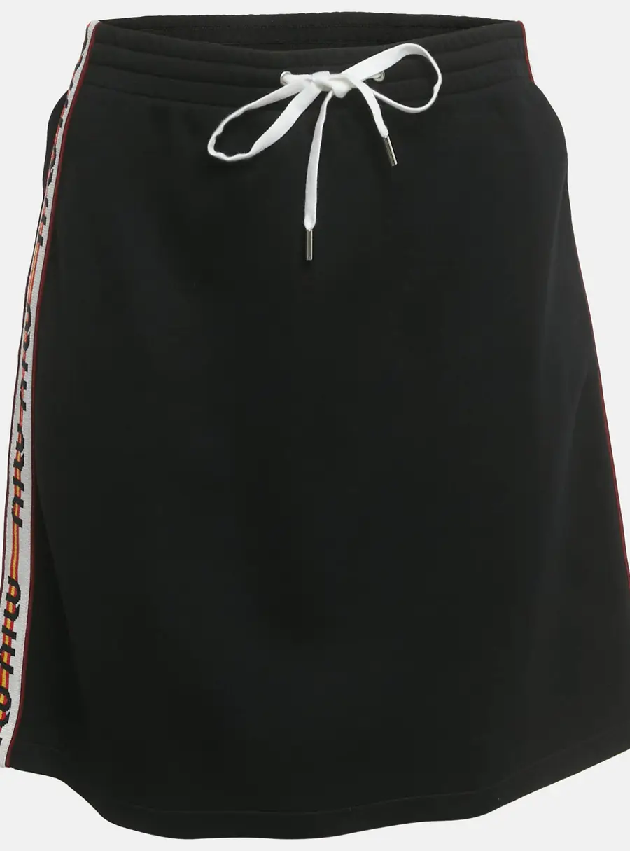 Miu Miu Black Logo Side Stripe Jersey Mini Skirt L