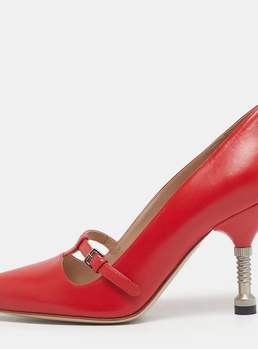 Miu Miu Red Leather T-Strap Pumps Size 36