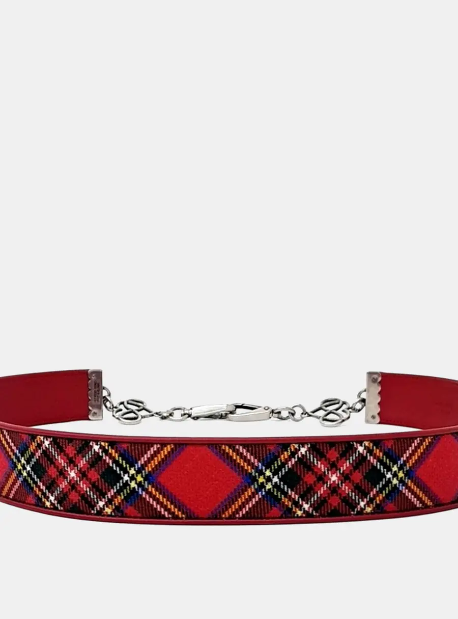 Miu Miu Red Canvas, Leather Strap SHW
