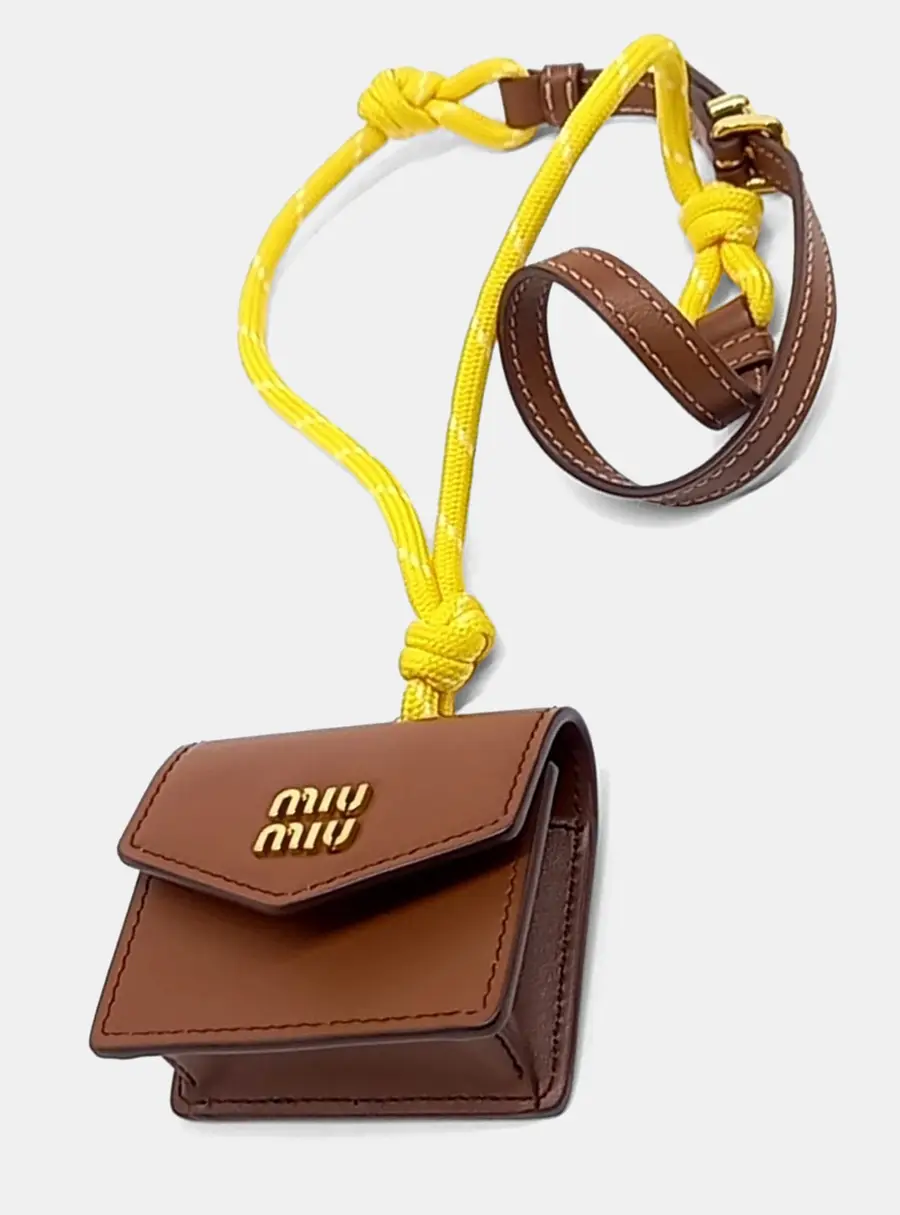 Miu Miu Brown Code Trick bag charm and keyring
